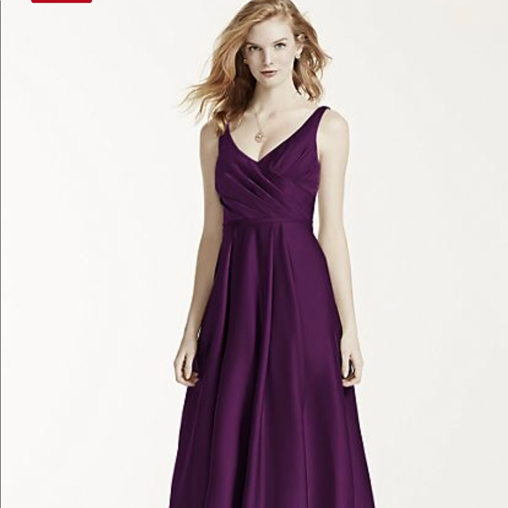 David’s Bridal plum bridesmaid dress